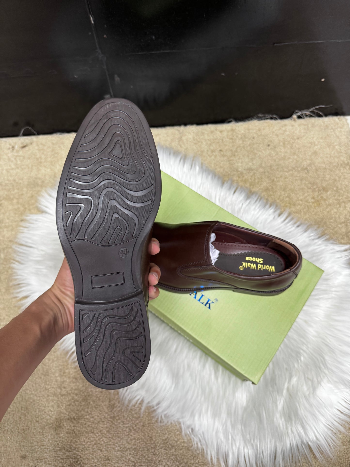 Leather dress shoes